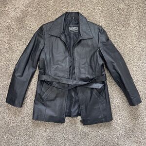 Lucky Leather Co. Black Leather Jacket with Belt